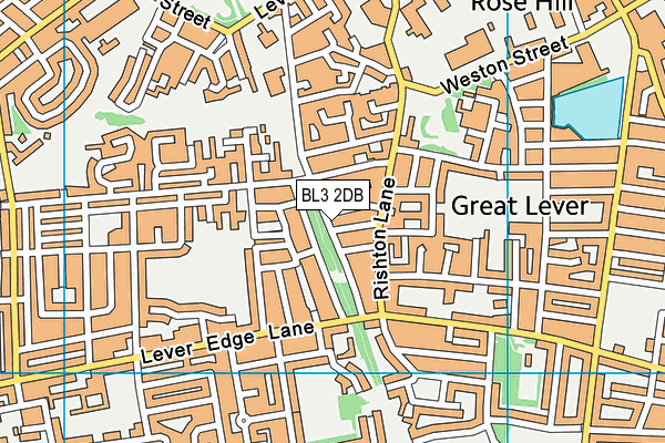 BL3 2DB map - OS VectorMap District (Ordnance Survey)