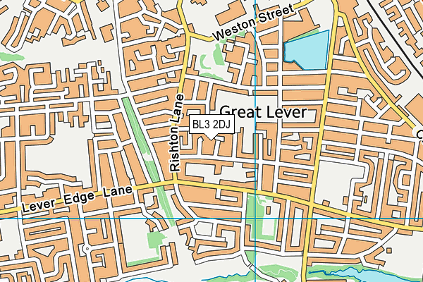 BL3 2DJ map - OS VectorMap District (Ordnance Survey)