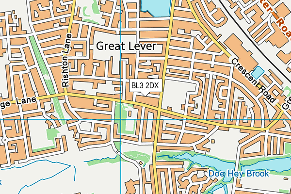 BL3 2DX map - OS VectorMap District (Ordnance Survey)