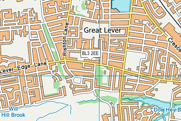 BL3 2EE map - OS VectorMap District (Ordnance Survey)