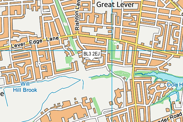 BL3 2EJ map - OS VectorMap District (Ordnance Survey)