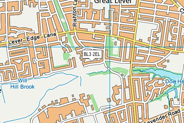 BL3 2EL map - OS VectorMap District (Ordnance Survey)