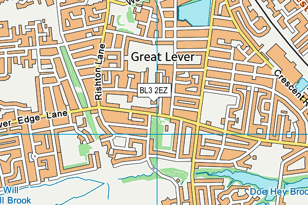 BL3 2EZ map - OS VectorMap District (Ordnance Survey)