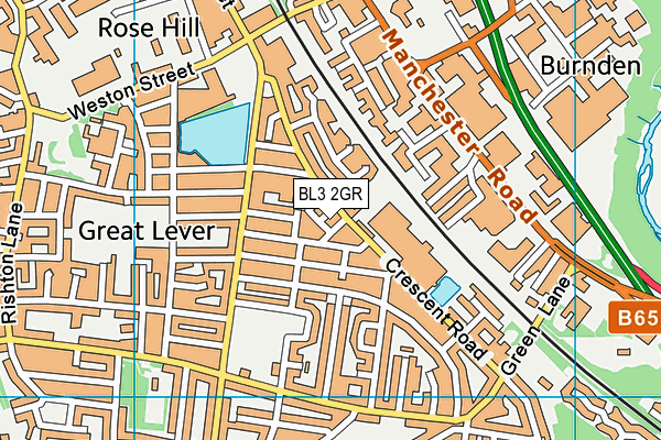 BL3 2GR map - OS VectorMap District (Ordnance Survey)