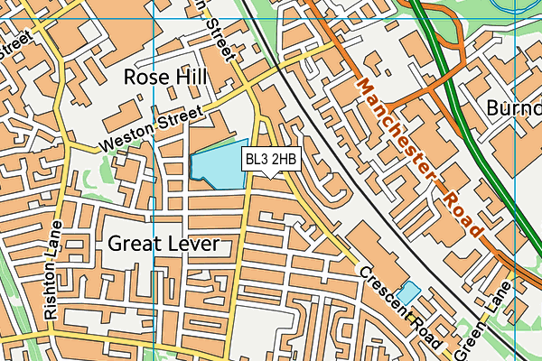 BL3 2HB map - OS VectorMap District (Ordnance Survey)