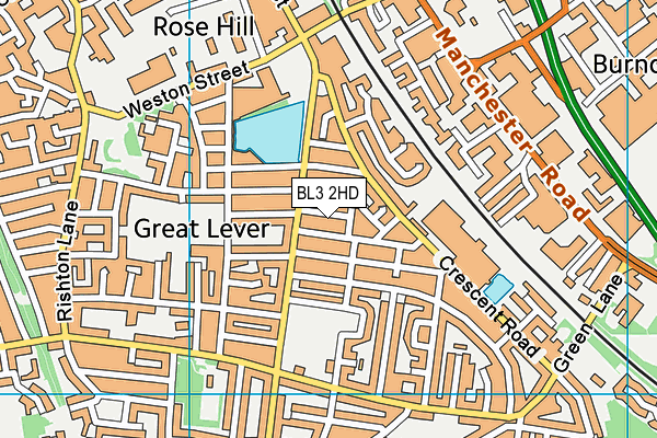 BL3 2HD map - OS VectorMap District (Ordnance Survey)