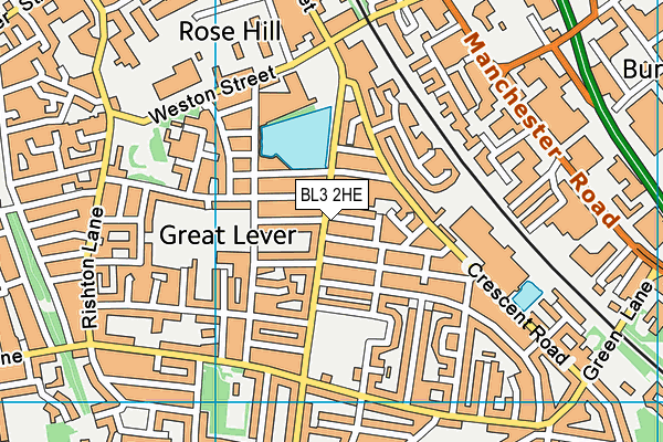 BL3 2HE map - OS VectorMap District (Ordnance Survey)