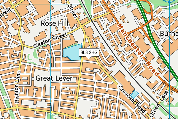 BL3 2HG map - OS VectorMap District (Ordnance Survey)