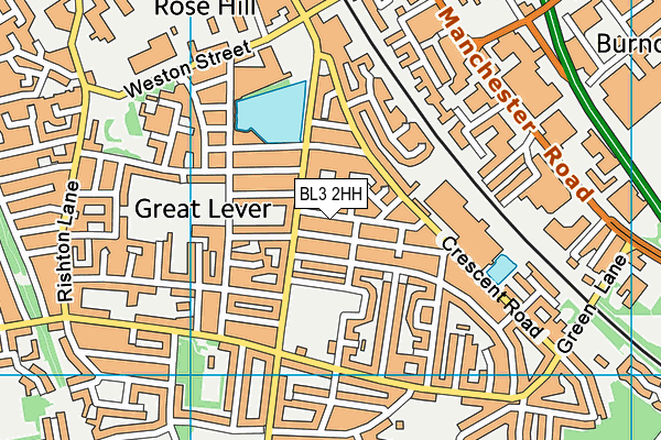 BL3 2HH map - OS VectorMap District (Ordnance Survey)