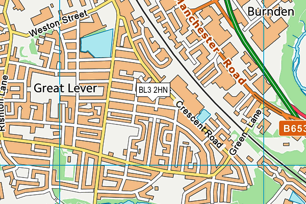 BL3 2HN map - OS VectorMap District (Ordnance Survey)