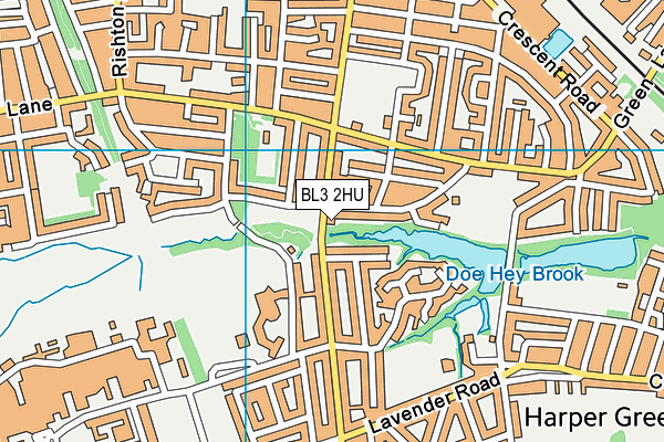 BL3 2HU map - OS VectorMap District (Ordnance Survey)
