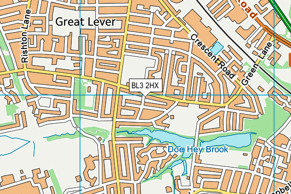 BL3 2HX map - OS VectorMap District (Ordnance Survey)