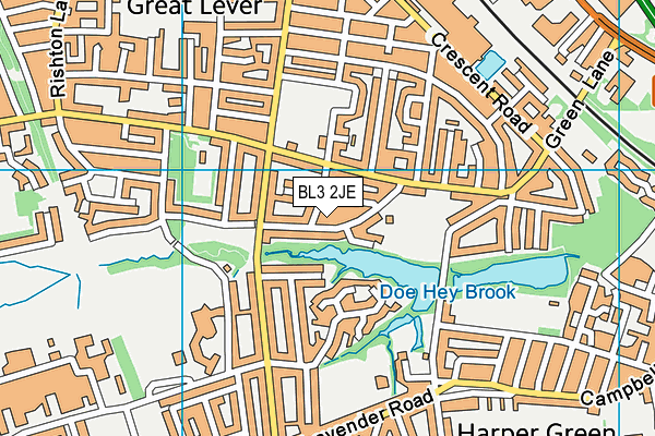 BL3 2JE map - OS VectorMap District (Ordnance Survey)