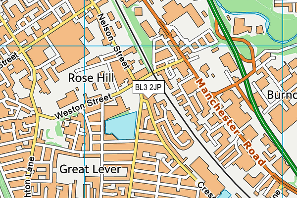 BL3 2JP map - OS VectorMap District (Ordnance Survey)