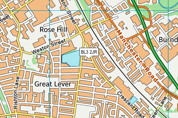 BL3 2JR map - OS VectorMap District (Ordnance Survey)