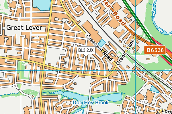 BL3 2JX map - OS VectorMap District (Ordnance Survey)