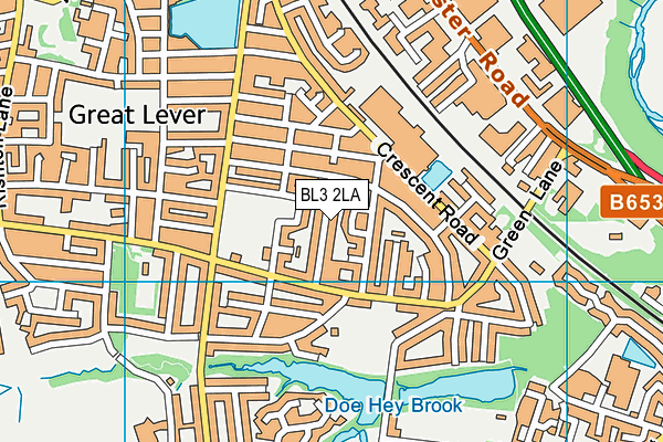 BL3 2LA map - OS VectorMap District (Ordnance Survey)