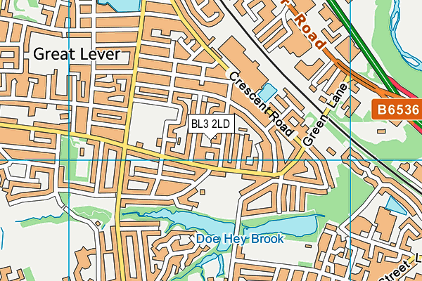 BL3 2LD map - OS VectorMap District (Ordnance Survey)