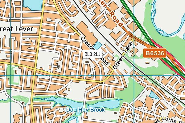 BL3 2LJ map - OS VectorMap District (Ordnance Survey)