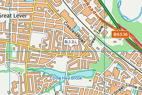 BL3 2LL map - OS VectorMap District (Ordnance Survey)