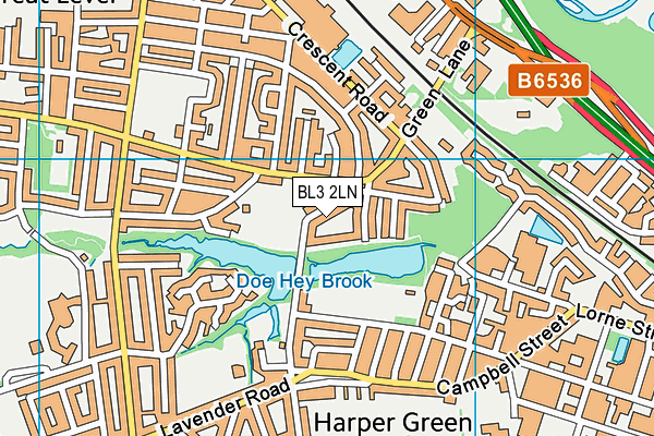 BL3 2LN map - OS VectorMap District (Ordnance Survey)