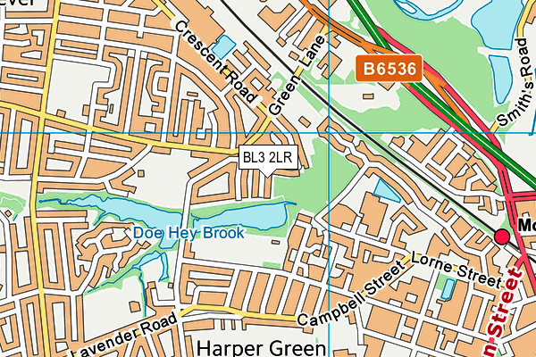 BL3 2LR map - OS VectorMap District (Ordnance Survey)