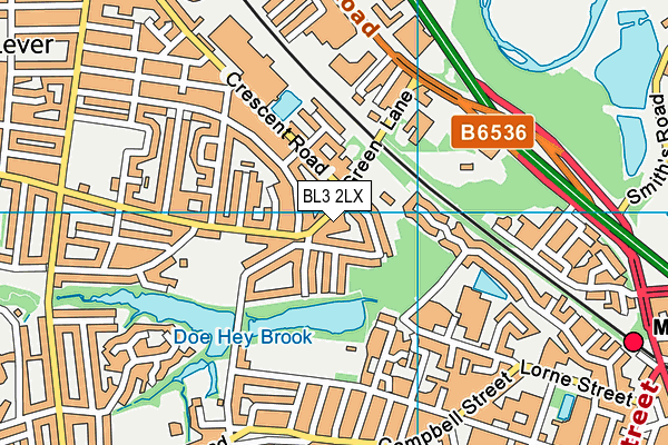 BL3 2LX map - OS VectorMap District (Ordnance Survey)