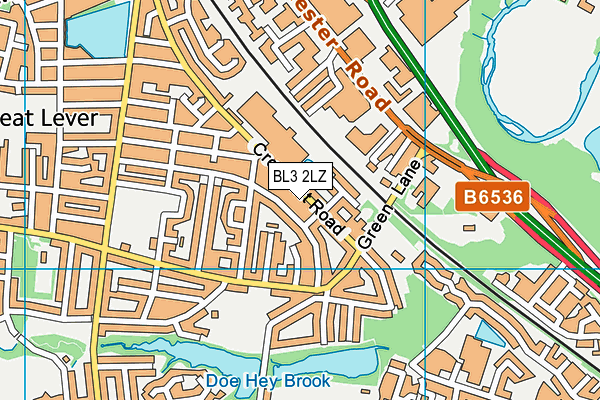 BL3 2LZ map - OS VectorMap District (Ordnance Survey)