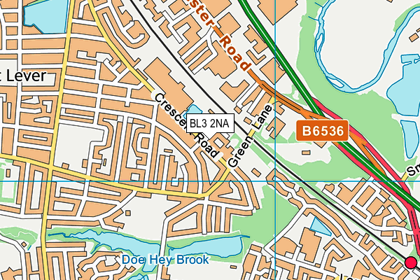 BL3 2NA map - OS VectorMap District (Ordnance Survey)