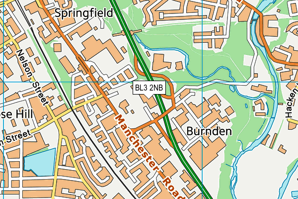 BL3 2NB map - OS VectorMap District (Ordnance Survey)