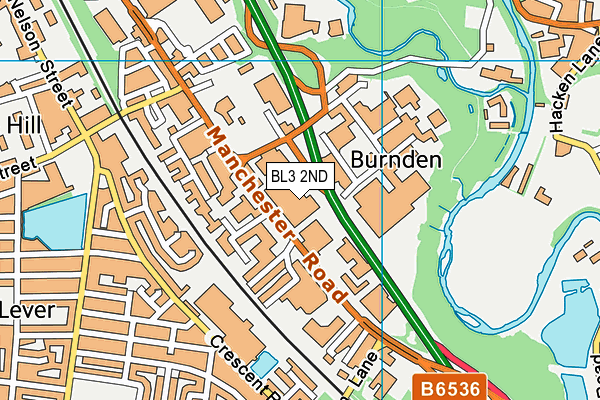 BL3 2ND map - OS VectorMap District (Ordnance Survey)