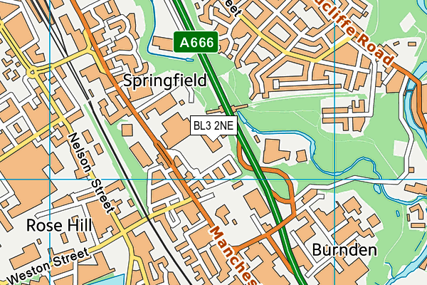 Burnden Park Fitness Academy map (BL3 2NE) - OS VectorMap District (Ordnance Survey)