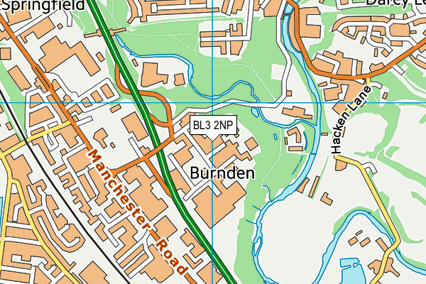 BL3 2NP map - OS VectorMap District (Ordnance Survey)