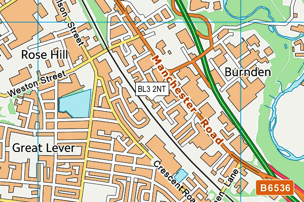 BL3 2NT map - OS VectorMap District (Ordnance Survey)