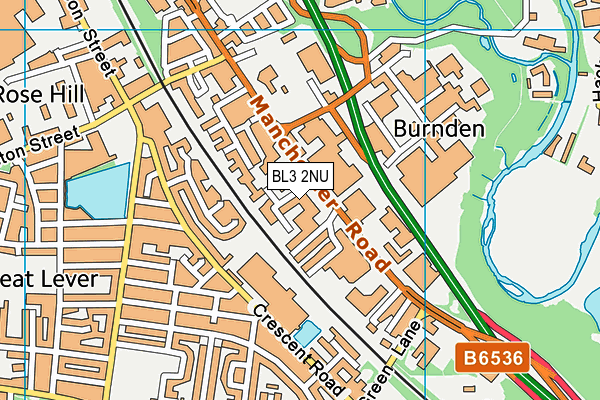 BL3 2NU map - OS VectorMap District (Ordnance Survey)