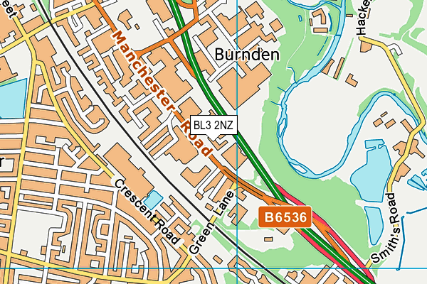 BL3 2NZ map - OS VectorMap District (Ordnance Survey)