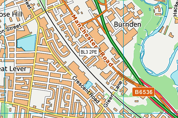 BL3 2PE map - OS VectorMap District (Ordnance Survey)