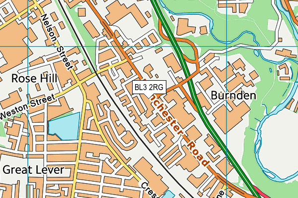 BL3 2RG map - OS VectorMap District (Ordnance Survey)