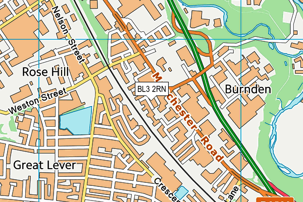 BL3 2RN map - OS VectorMap District (Ordnance Survey)