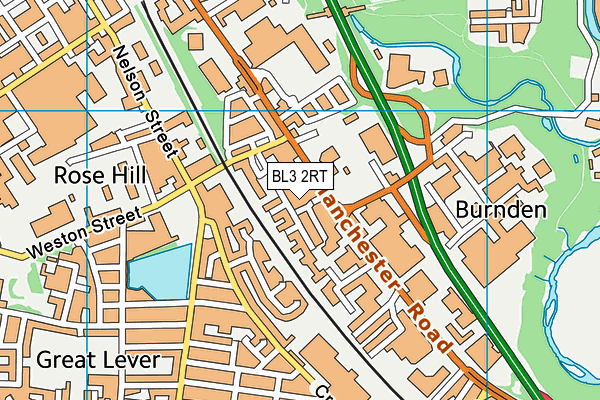 BL3 2RT map - OS VectorMap District (Ordnance Survey)
