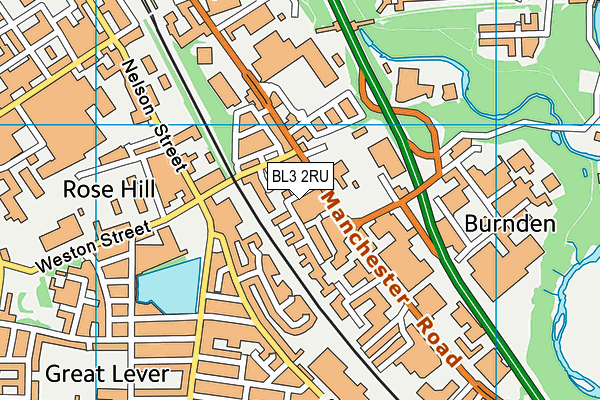 BL3 2RU map - OS VectorMap District (Ordnance Survey)