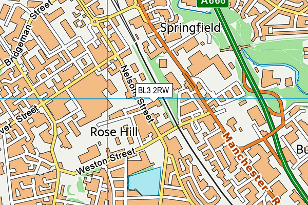 BL3 2RW map - OS VectorMap District (Ordnance Survey)