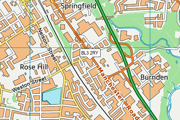 BL3 2RY map - OS VectorMap District (Ordnance Survey)