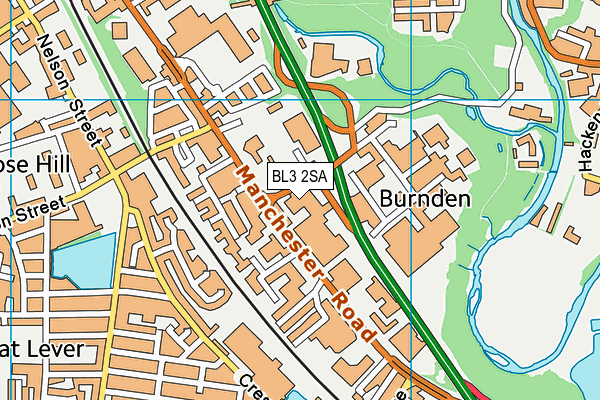 BL3 2SA map - OS VectorMap District (Ordnance Survey)