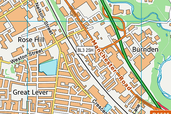 BL3 2SH map - OS VectorMap District (Ordnance Survey)