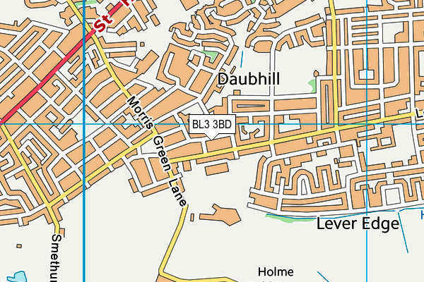 BL3 3BD map - OS VectorMap District (Ordnance Survey)