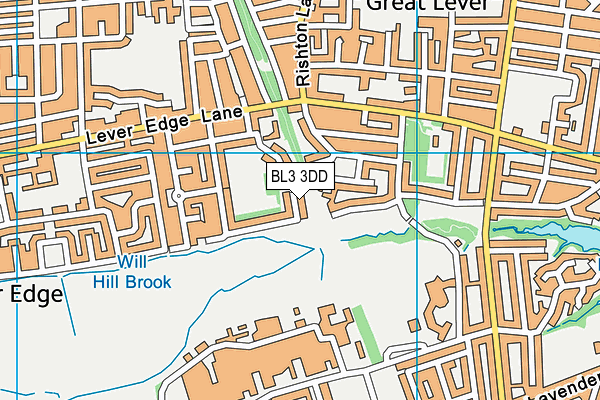 BL3 3DD map - OS VectorMap District (Ordnance Survey)
