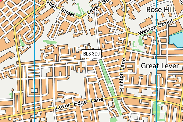 BL3 3DJ map - OS VectorMap District (Ordnance Survey)