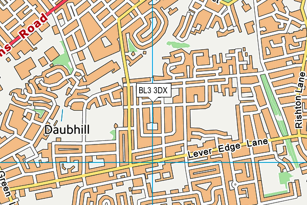 BL3 3DX map - OS VectorMap District (Ordnance Survey)