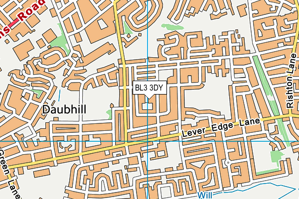 BL3 3DY map - OS VectorMap District (Ordnance Survey)